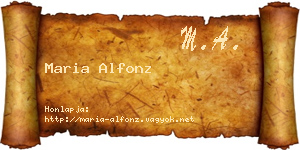 Maria Alfonz névjegykártya